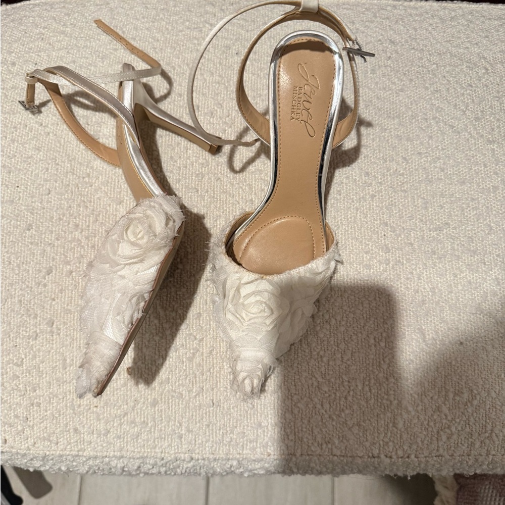 Elegant White Floral Women's Heels